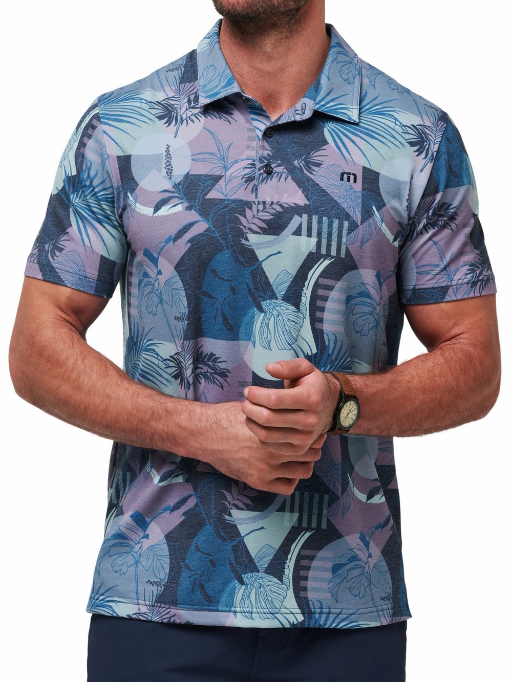 TRAVIS MATHEW FEATHERWEIGHT SUMMER POLO TOTAL ECLIPSE BLUE MENS XXL